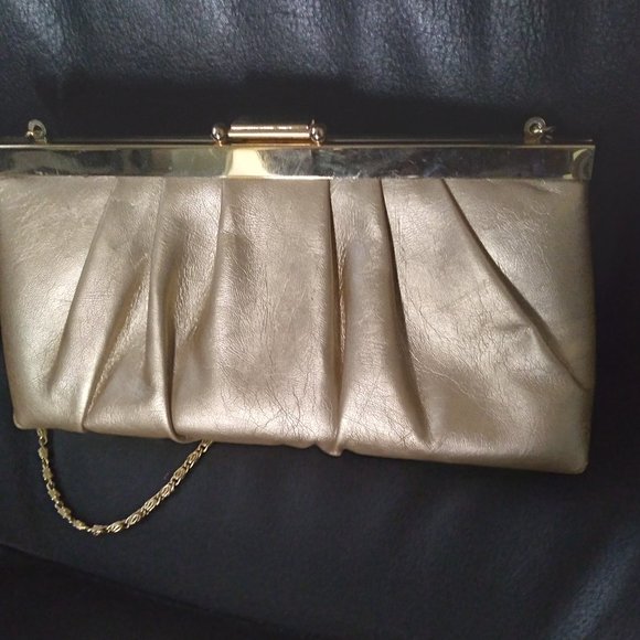 Gold Mini Shoulder Bag | 9"x5" - Picture 2 of 5